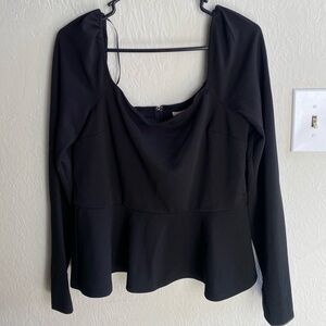 Black Peplum Top